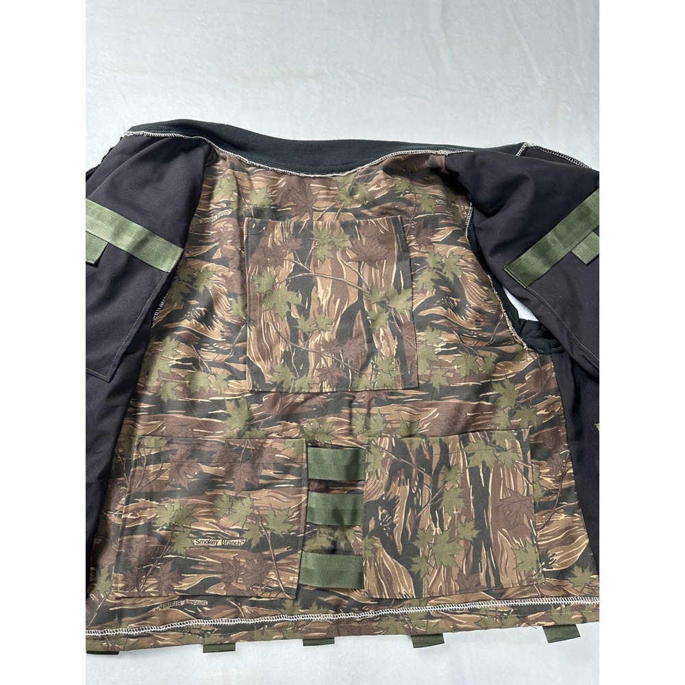 Smokey Branch Camo Cargo Utility Vest Men's Sleeveless Zip Up Pockets Hunting - Picture 10 of 12